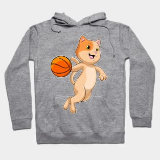 Cat as Basketball player with Basketball Hoodie